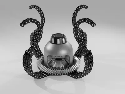 Octopus industrial table 3D model