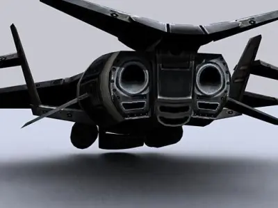 3DRT - Sci-Fi Gunship 3  Low-poly 3D model