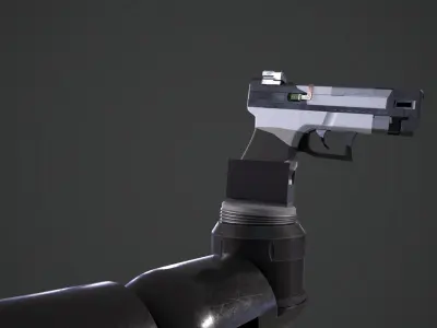 Futuristic Gun Low-poly 3D model purchase