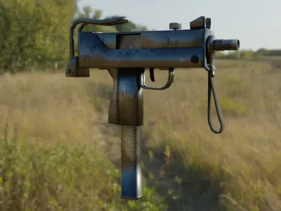 Mac 10 Lowpoly GameReady Low-poly 3D model