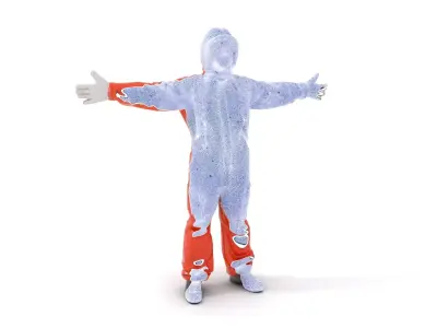 Safety Orange Jumpsuit model pack Low-poly 3D model