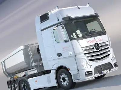 Mercedes Actros MP4 Gigaspace with Aluminium Dumper  3D model