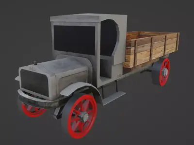 White Truck  Low-poly 3D model