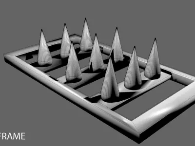 Military Barricade - Ground Spikes 3D model