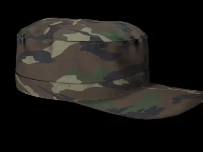 Military Camo Cap Low-poly 3D model