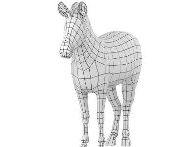 Zebra Animal Base Mesh 3D model