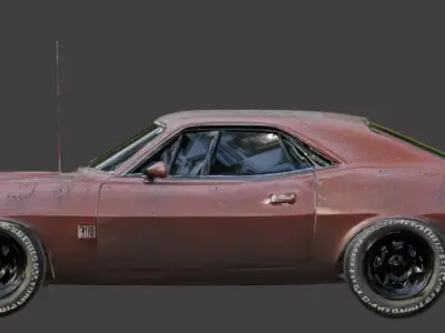 Demonic Blood-Red Haunted Muscle Car 3D Model Low-poly 3D model