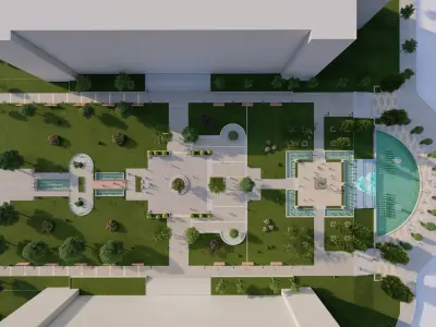 park-public park-Private Park Landscape 3D model 3