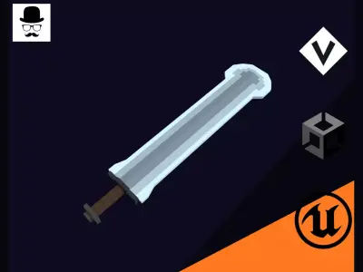 Voxel Big Sword 10 - 3D Lowpoly Weapons Low-poly 3D model