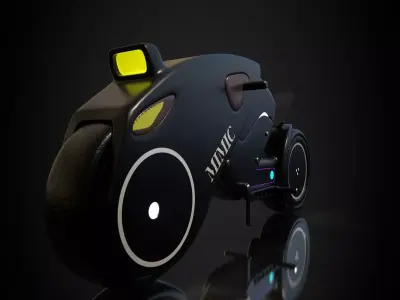 Motorcycle futuristic electric bike Free low-poly 3D model