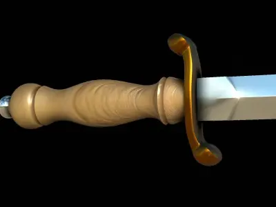 Dagger sword Low-poly 3D model 18