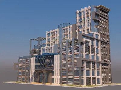 0058 - Commercial and Business Building 3D model
