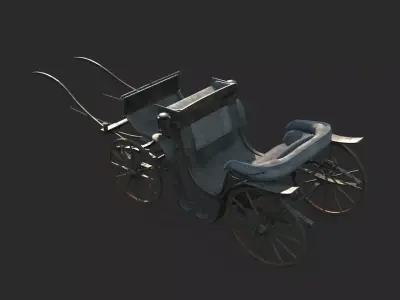 around the 17th century horse-drawn carriages 3D model