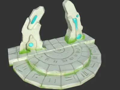 Gate Stylized Cartoon Door Portal Medieval Magic Low Poly Low-poly 3D model