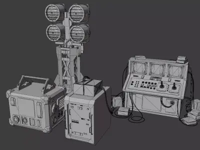 Industrial Research Lab PACK Low-poly 3D model