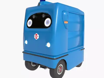 Japanese delivery robot Deliro with downward opening doors 3D model