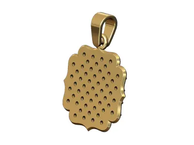 Diamond ornamental square vintage pendant with bail 3D print model