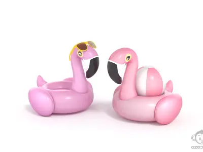 Pink Flamingo Pool Float 3D model
