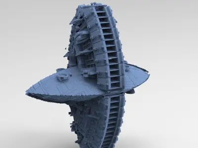Art Deco Sci-Fi Disk Ship 8  3D model