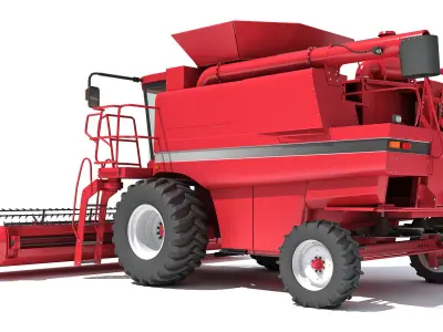 Red Combine Harvester 3D model buy