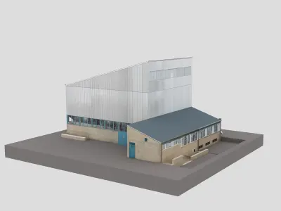 Realistic European City Block Building 02 Low-poly 3D model