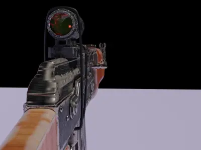 old AK47 WITH SCOPE Free 3D model