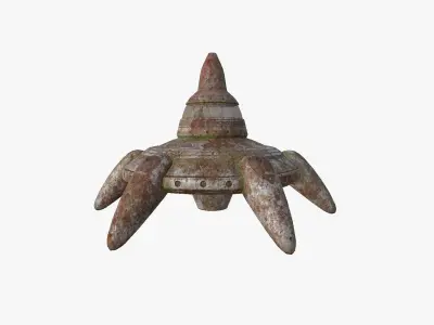 Alien Spaceship UFO G11 Abandoned - Sci Fi Spacecraft Design Low-poly 3D model