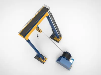 offshore supply ship crane 3D model