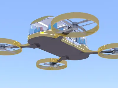 Future hover bus 2023 3D model