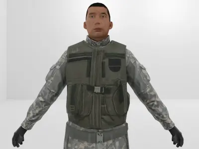 Soldier Low-poly 3D model Low-poly 3D model purchase