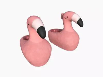 Slippers C01 Pink Flamingo - Costume Character Design Low-poly 3D model