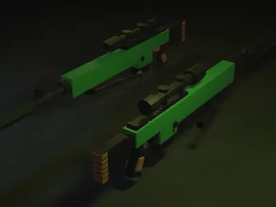 3d Game Ready Low-Poly Weapons two Low-poly 3D model