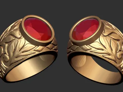 Engraved  Ring  Ready For 3D Print 3D print model