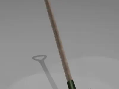 Dirty Green Shovel Free low-poly 3D model