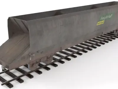Coal Hopper low poly Low-poly 3D model