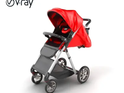Sporty Stroller Aerodynamic Design Model Pack Low-poly 3D model