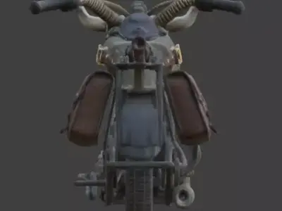 Wild West Frontier Combat Motorcycle 3D Model Low-poly 3D model