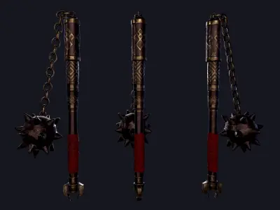 Dwarf mace Low-poly 3D model