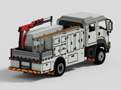Voxel Maintenance Truck Low-poly 3D model