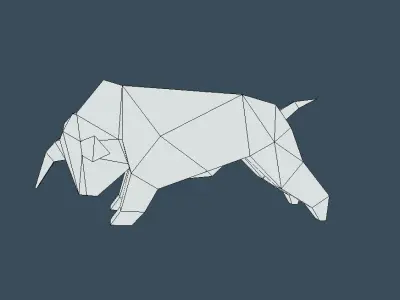 Origami Ox Low-poly 3D model