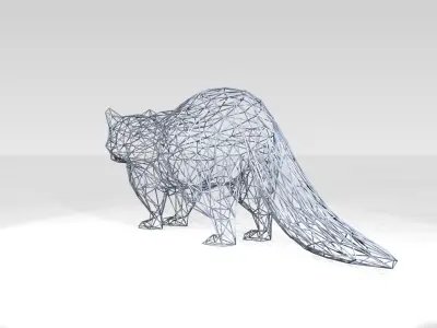 Raccoon Wireframe 3D model
