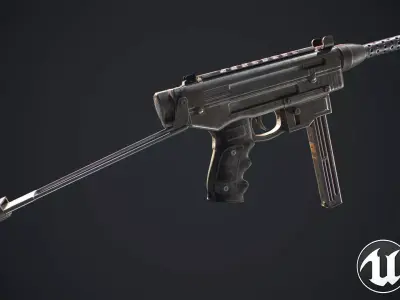 Brisk gun Low-poly 3D model