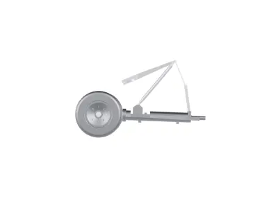 Simple landing gear rigged 3D model