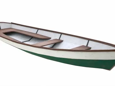 Painted Wooden Boat v3 Free low-poly 3D model