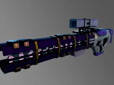 Gauss magnetic gun Low-poly 3D model