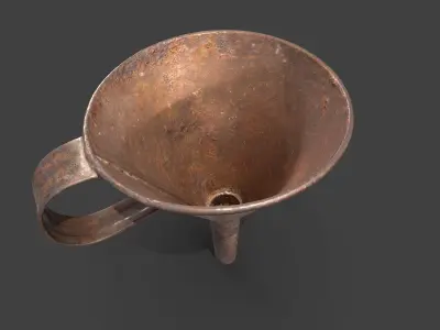 Old metal watering can Low-poly 3D model