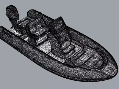 RIB Boat - Fluke 60 3D model