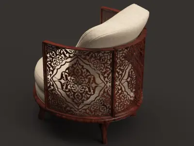 Classic oval wooden chair Free 3D model