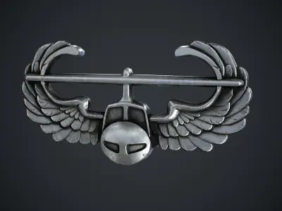 Low poly Badges gold sheriff badge 3D Model Pack