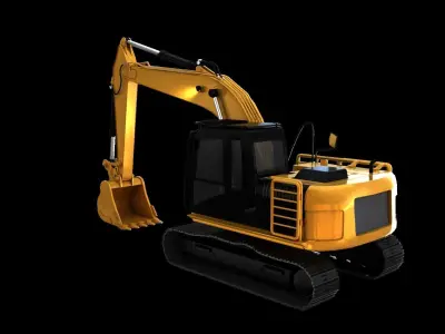 Hydraulic Excavator  Low-poly 3D model